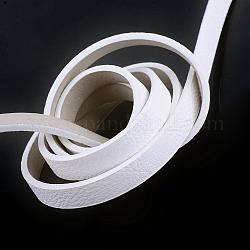 Corde in similpelle, colore casuale sul retro, bianco, 10x2~2.5mm, circa 1.31 iarde (1.2 m)/filo