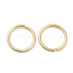 Ottone anelli di salto aperto, anelli rotondi, vero placcato oro 18k, 18 gauge, 12x1mm, diametro interno: 10mm