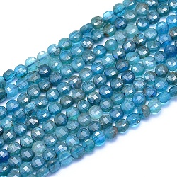 Chapelets de perles en apatite naturelle, facette, plat rond, 4x2.5mm, Trou: 0.6mm, Environ 100 pcs/chapelet, 15.35 pouce (39 cm)