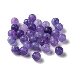 Perles acryliques, pierre d'imitation, ronde, bleu violet, 8mm, Trou: 1.8mm