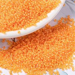 Miyuki runde Rocailles Perlen, japanische Saatperlen, (rr385) ausgefallene orange gefüttert, 15/0, 1.5 mm, Bohrung: 0.7 mm, ca. 5555 Stk. / 10 g