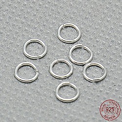 925 anello di salto aperto in argento sterling, anelli rotondi, argento, 5x0.8mm, Foro: 3.5 mm