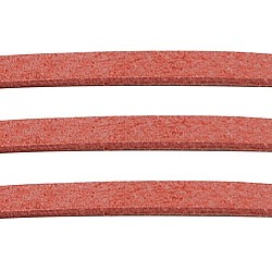 Cordoncino in pelle scamosciata color corallo chiaro, pizzo in finta pelle scamosciata, su 1 m lungo, 2.5 mm di larghezza, circa 1.4 mm di spessore, 1 m / strand