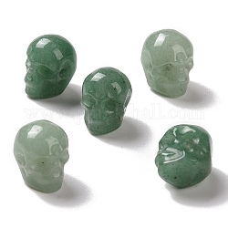 Естественный зеленый бисер авантюрин, Хэллоуин череп, 11~11.5x8.5~9x11~11.5 мм, отверстие : 0.9~1 мм