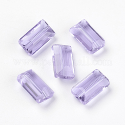 Abalorios de cristal austriaco de imitación, aaa grado, facetados, Rectángulo, lila, 6x12x5mm, agujero: 0.7~0.9 mm
