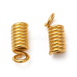 Iron Coil Cord Ends, Golden, 3.5mm in diameter, 1.8mm inner diameter, 9mm long, hole: about 3.5mm