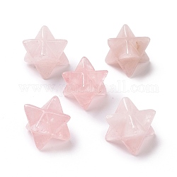 Perlas naturales de cuarzo rosa, ningún agujero, tallado, Merkaba estrella, 12.5x12.5x12.5mm