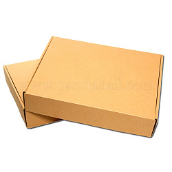 クラフト紙の折りたたみボックス  段ボール箱  私書箱  淡い茶色  25x20x7cm