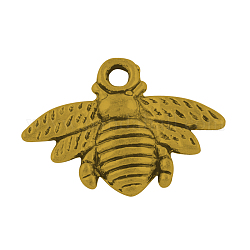 Estilo tibetano abejas aleación colgantes, sin plomo y cadmio, oro antiguo, 15.5x21x2.5mm, agujero: 2 mm