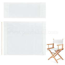 Sostituzione della sedia in tela di canapa, con 2 bastoncini di legno, per sedia da regista, sedile e schienale della sedia per il trucco, fumo bianco, 53x20x0.6cm e 53x41x0.6cm, 2 pc / set