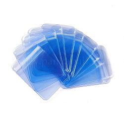 Rectangle PVC Zip Lock Bags, Top Seal Thick Bags, Light Blue, 8x6cm, unilateral thickness: 0.3mm, about 100pcs/bag