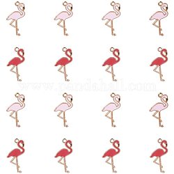 Pandahall elite 30 piezas rosa y rojo flamingo brid aleación esmalte colgantes encantos para diy pulsera collar pendiente fabricación