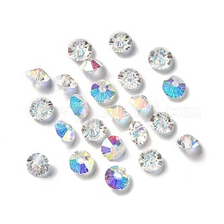 Perle di cristallo austriache imitazione di vetro, sfaccettato, diamante, chiaro ab, 6x3.5mm, Foro: 1 mm