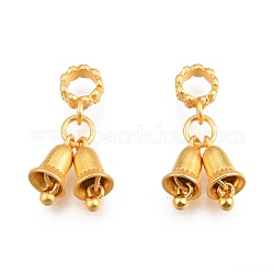 Brass European Dangle Charms, Large Hole Pendant, Cadmium Free & Nickel Free & Lead Free, Christmas Bell, Golden, 23mm, Hole: 4.5mm