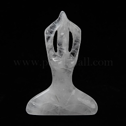 Décorations de déesse de yoga en cristal de quartz naturel, cadeau de guérison de cristal reiki, décorations d'affichage à la maison, 13~14x49~51x73mm