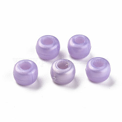 Perles en plastique nacrées, baril, lilas, 9x6mm, trou: 3.5 mm, environ 1900 pcs / 500 g.