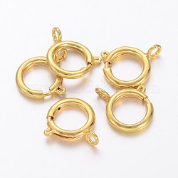 Ottone fermagli anello elastico, accessorio dei monili, colore oro, 12mm, Foro: 2.5 mm