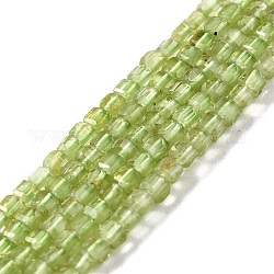 Perline peridoto naturale fili, sfaccettato, cubo, 2x2x2mm, Foro: 0.6 mm, circa 175pcs/filo, 15.75'' (40 cm)