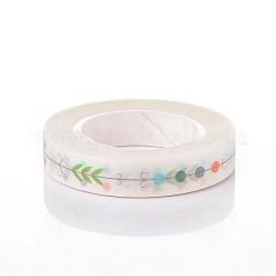 Blatt & flache runde DIY Scrapbook dekorative Papierbänder, Klebebänder, Farbig, 8 mm, 10 m / Rolle