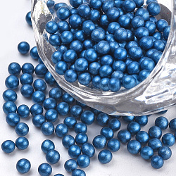 Perline semi di vetro, vernice di cottura, colori opachi, per la decorazione delle unghie, Senza Buco / undrilled, tondo, Blue Steel, 2~2.5mm, su 450 g / borsa