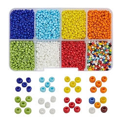 8 Farben Glas Saatperlen, opaken Farben Saatgut, Runde, Mischfarbe, 2 mm, Bohrung: 1 mm, etwa 15 g / Farbe