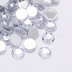Imitation Taiwan Acrylic Rhinestone Cabochons, Faceted, Half Round, Clear, 2x1mm, about 10000pcs/bag