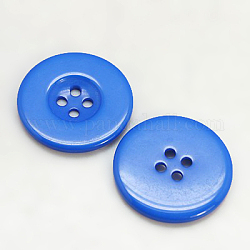 Bottoni di resina, tinto, rotondo e piatto, dodger blu, 30x3mm