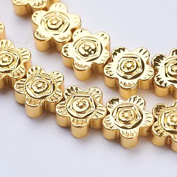 Non-magnetic Synthetic Hematite Beads Strands, Smooth Surface, Sunflower, Golden Plated, 7.5x3mm, Hole: 1mm, about 57~58pcs/strand, 15.9 inch(40.5cm)