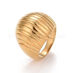 Placage ionique (ip) 304 anneau de doigt en forme de dôme en acier inoxydable, bague croissant pour homme femme, or, 6 1/4(16.7mm)~taille américaine 9 1/2(19.3mm)
