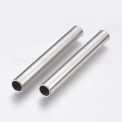 304 Stainless Steel Tube Beads, Stainless Steel Color, 50x6mm, Hole: 4.5mm