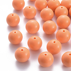 Perles acryliques opaques, ronde, corail, 20x19mm, Trou: 3mm, environ 111 pcs/500 g