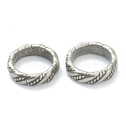 304 Edelstahl verbindet Ringe, Flachrund, strukturiert, Antik Silber Farbe, 12x3 mm, Innendurchmesser: 9 mm
