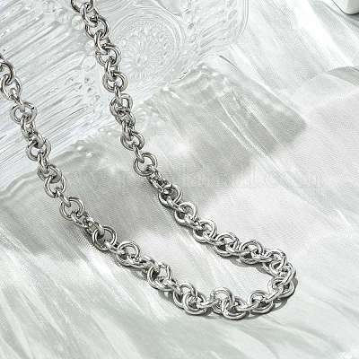 Не тускнеющие цепочки Rolo из нержавеющей стали 304 NJEW-F297-02P-1