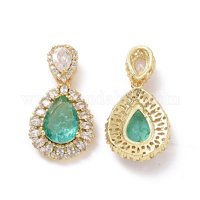 Латунные микро проложить кубического циркония подвески ZIRC-F134-19G-03-1