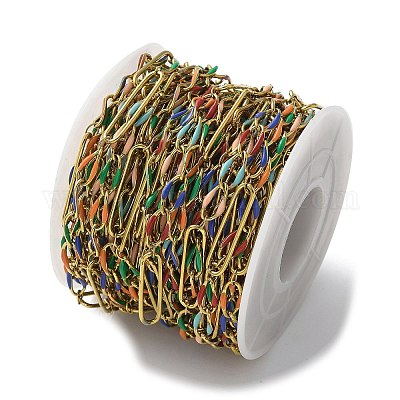 Цепи Figaro из нержавеющей стали 304 с эмалью CHS-U003-02G-01-1