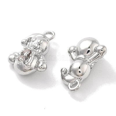 Подвески из прозрачного кубического циркония в виде снеговика с покрытием из латуни KK-M102-13P-A-1