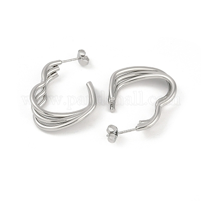 201 серьги-гвоздики из нержавеющей стали для женщин EJEW-F345-12P-1