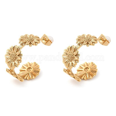 Серьги-гвоздики из нержавеющей стали 304 EJEW-B141-02G-1