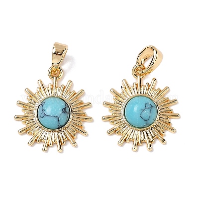 Синтетические бирюзовые подвески&nbsp;KK-Q030-21A-G-1