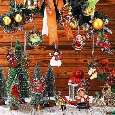 Рождественские темы деревянные подвески&nbsp;PW-WGE0E0C-01-1