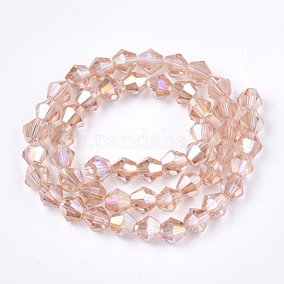 Стеклянные бусины с гальваническим покрытием  X1-EGLA-Q118-6mm-B11-1