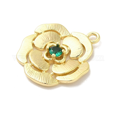 Латунь стекло кулоны KK-Z073-15G-05-1