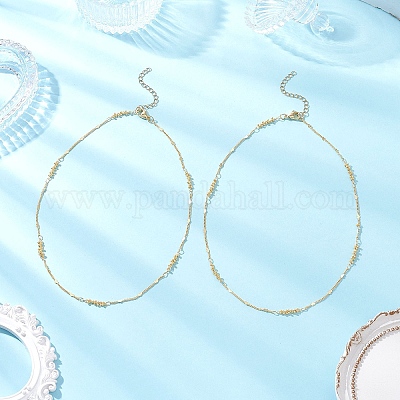 Латунные ожерелья с сердечком и планкой NJEW-JN05389-1