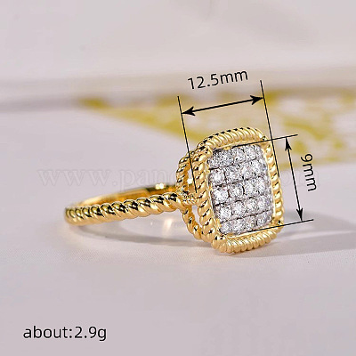 Женские кольца на палец из латуни с микропаве и кубическим цирконием FS-WG378B2-02-1