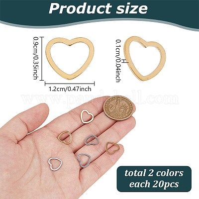 40 шт. 2 цвета 201 соединительные кольца из нержавеющей стали STAS-GL0001-05-1