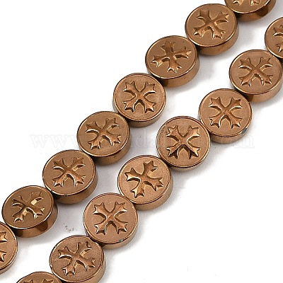 Гальванические нити из синтетических немагнитных гематитовых бусин G-K375-B02-06-1