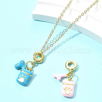 2 шт. 2 цвета латунная эмаль европейские подвески-шармы KK-FS0001-82-1