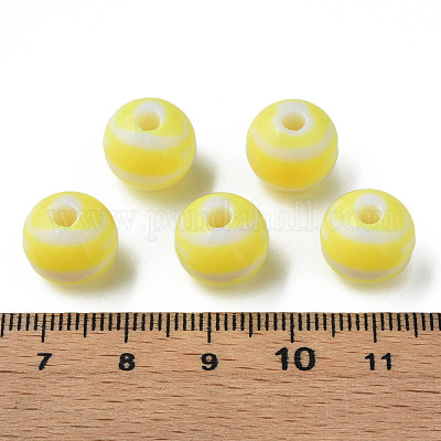 Непрозрачные полосатые акриловые бусины MACR-S373-27A-06-1