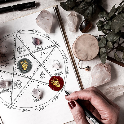 Позолоченная латунная головка штампа сургуча AJEW-WH0208-917-1