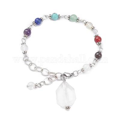 Природные и синтетические драгоценные камни маятники с заостренными чакрами PALLOY-JF02089-1